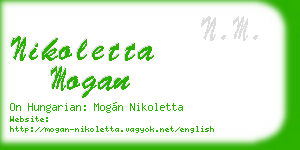 nikoletta mogan business card