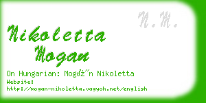 nikoletta mogan business card